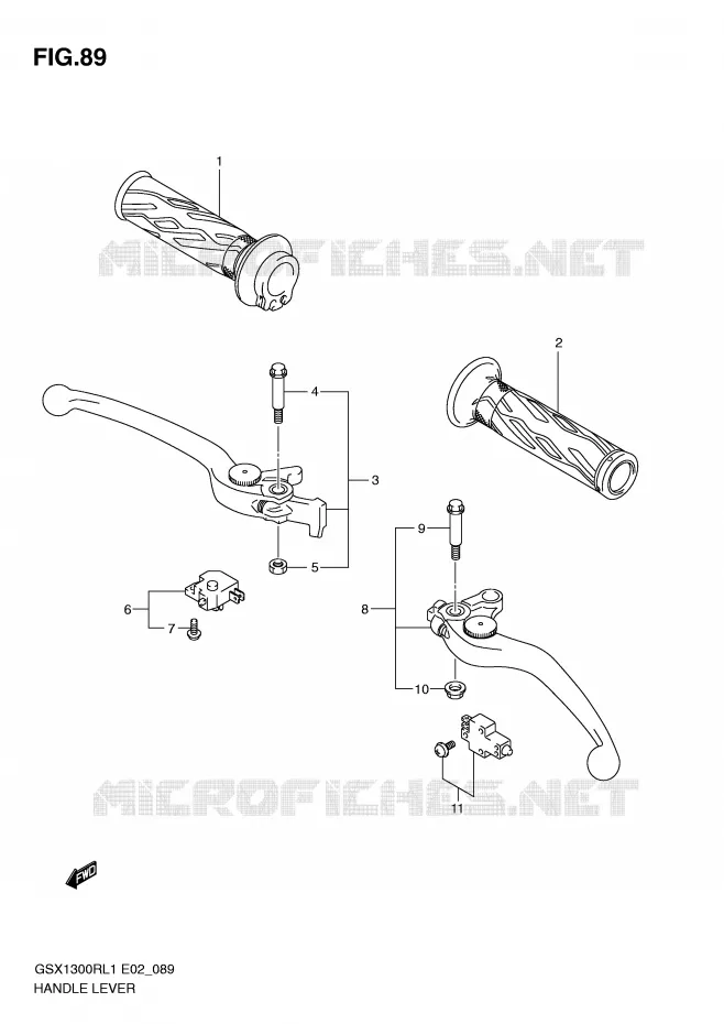 HANDGRIPS - LEVERS Suzuki MOTO 1300 HAYABUSA 2011  GSX1300RUFL1(E2)