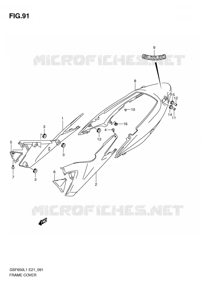 KUIP (GSF650SL1 E21) Suzuki MOTO 650 BANDIT 2011  GSF650UAL1(E21)