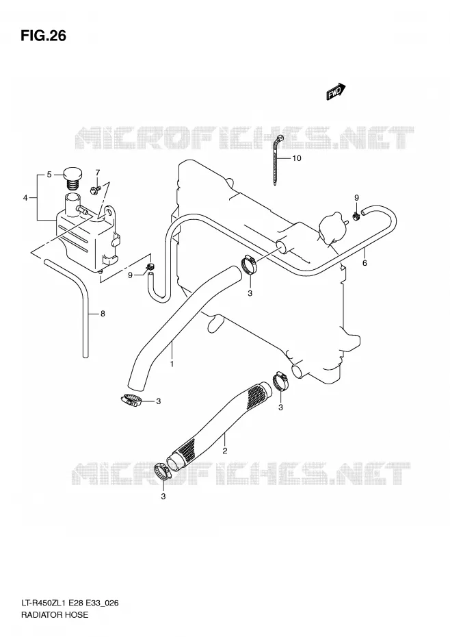 RADIATOR SLANG Suzuki QUAD 450 QUADRACER 2011  LT-R450ZL1(E28/E33)