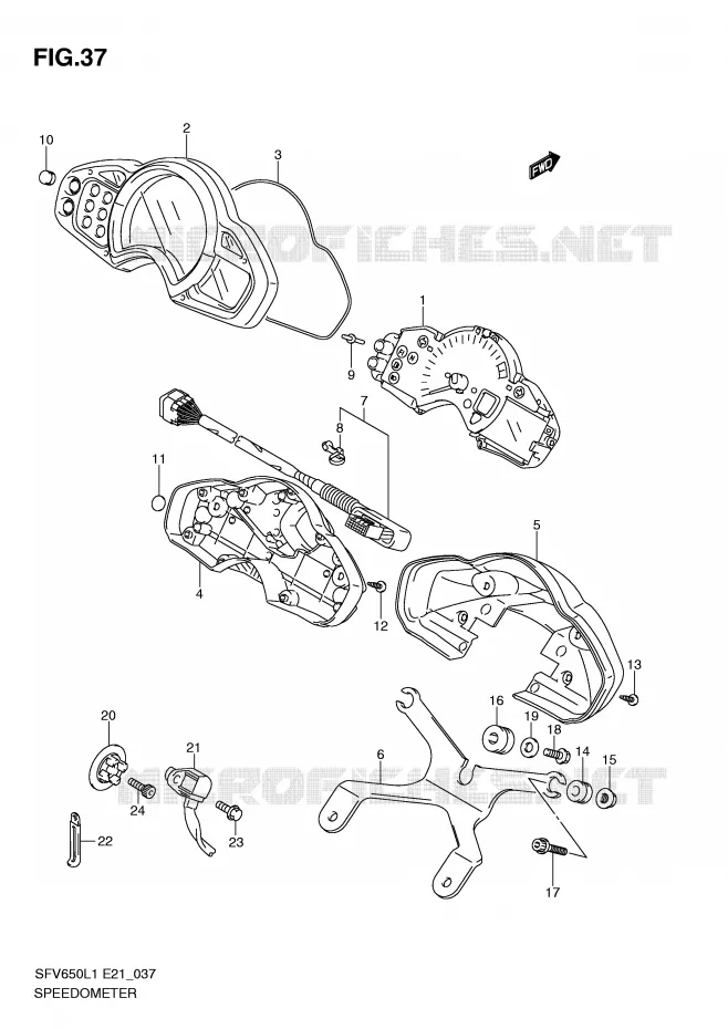 SNELHEIDSMETER (SFV650L1 E21) Suzuki MOTO 650 GLADIUS 2011  SFV650UL1(E21)