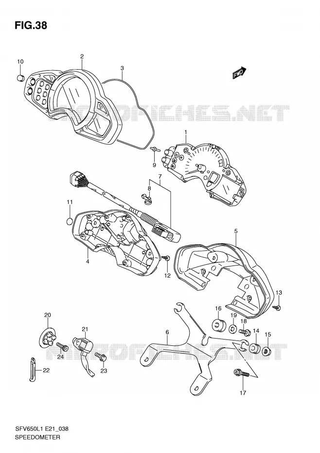SNELHEIDSMETER (SFV650L1 E24) Suzuki MOTO 650 GLADIUS 2011  SFV650AL1(E21)