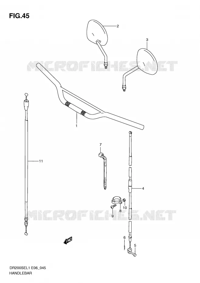 STUUR (DR200SEL1 E6) Suzuki MOTO 200 DR 2011  DR200SEL1(E6)