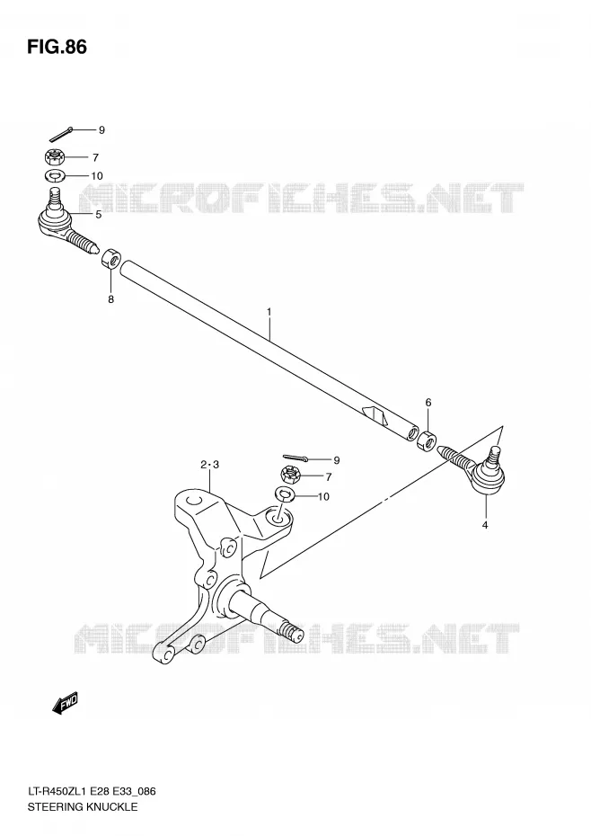 STUURINRICHTINGS - HUB Suzuki QUAD 450 QUADRACER 2011  LT-R450L1(E28/E33)