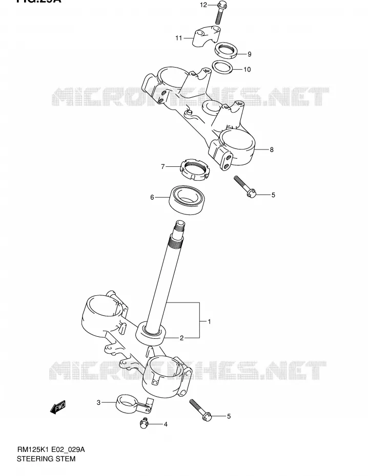 STUURKOLOM (MODELE K2) Suzuki MOTO 125 RM 2002  RM125 K2 (E02,E04,E24)