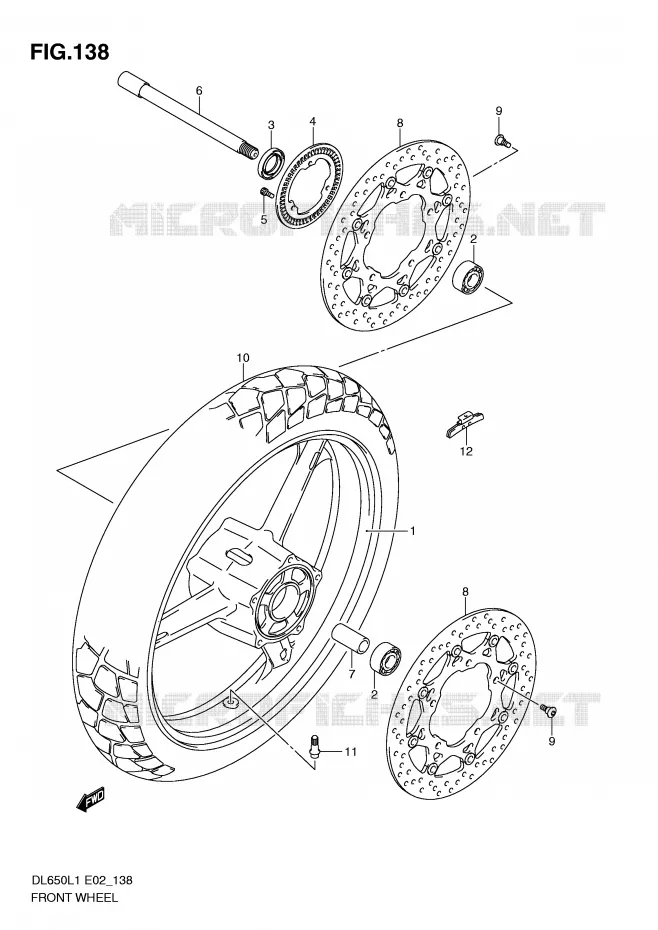 VOORWIEL (DL650AL1 E24) Suzuki MOTO 650 V-STROM 2011  DL650AL1(E2)