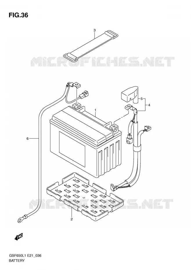 ACCU (GSF650AL1 E21) Suzuki MOTO 650 BANDIT 2011  GSF650UL1(E21)