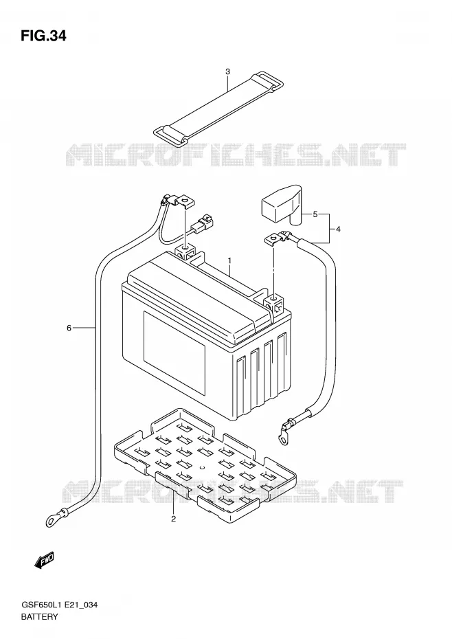 ACCU (GSF650L1 E21) Suzuki MOTO 650 BANDIT 2011  GSF650L1(E21)