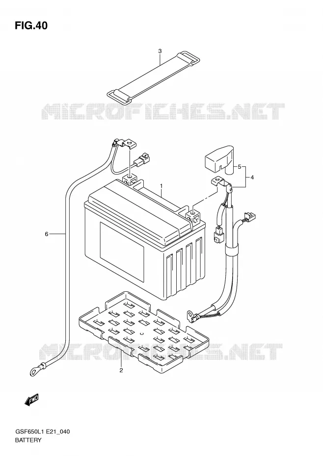 ACCU (GSF650SAL1 E21) Suzuki MOTO 650 BANDIT 2011  GSF650SL1(E21)