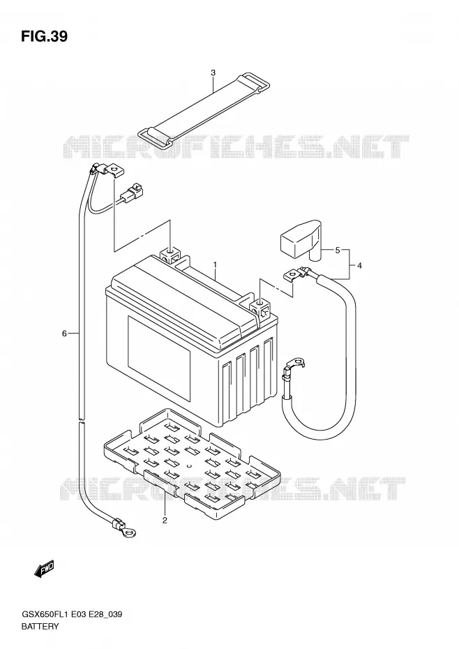 ACCU (GSX650FL1 E3) Suzuki MOTO 650 GSX-F 2011  GSX650FAL1(E3/E28)
