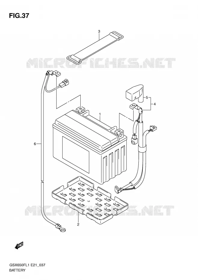 ACCU (GSX650FUAL1 E21) Suzuki MOTO 650 GSX-F 2011  GSX650FUL1(E21)