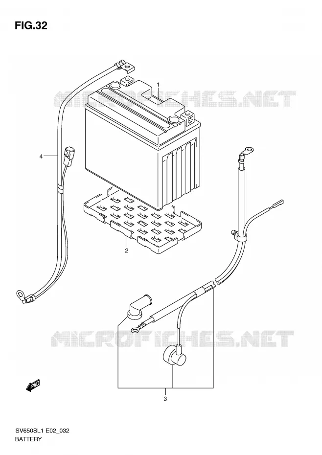 ACCU (SV650SAL1 E24) Suzuki MOTO 650 SV 2011  SV650SUL1(E2)