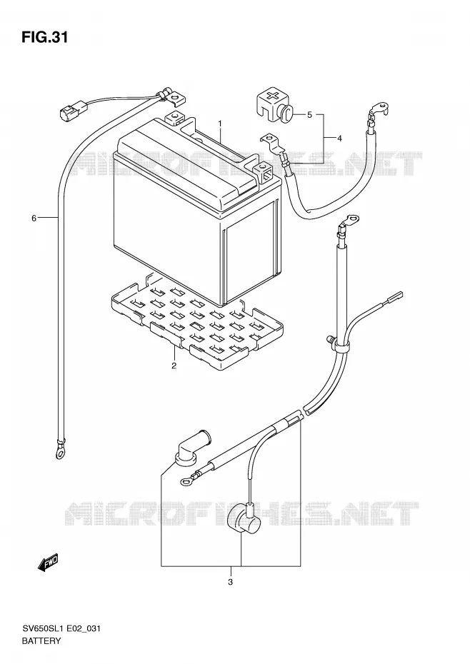 ACCU (SV650SL1 E24) Suzuki MOTO 650 SV 2011  SV650SAL1(E2)