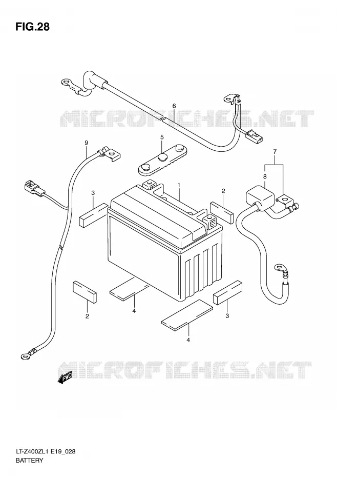 ACCU Suzuki QUAD 400 QUADSPORT 2011  LT-Z400L1(E19)