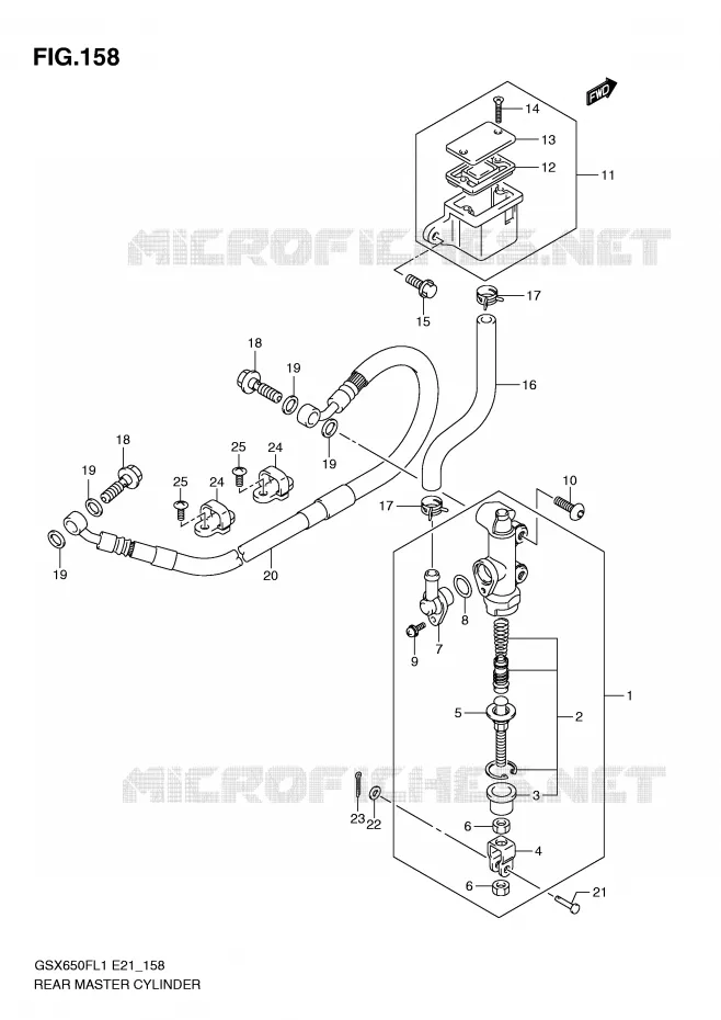 ACHTER hoofdremcilinder (GSX650FL1 E21) Suzuki MOTO 650 GSX-F 2011  GSX650FAL1(E21)