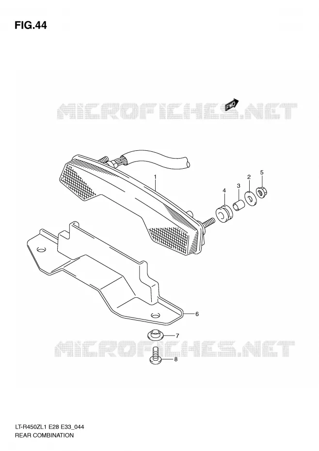 ACHTERLICHT (LT-R450L1 E33) Suzuki QUAD 450 QUADRACER 2011  LT-R450ZL1(E28/E33)