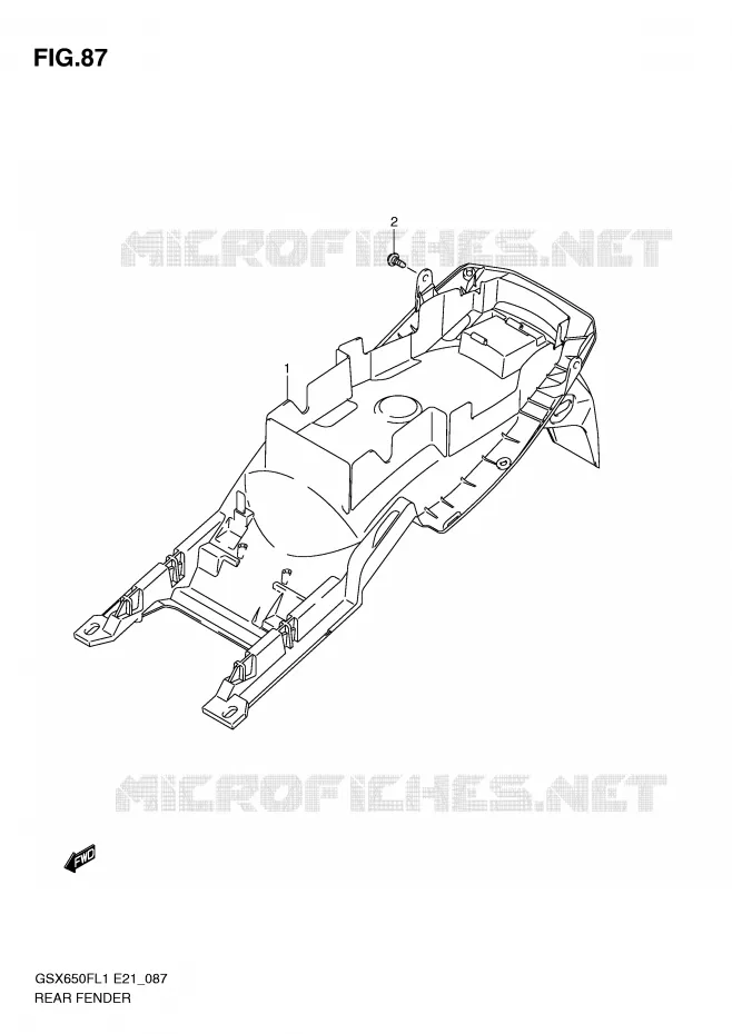 ACHTERSPATBORD (GSX650FAL1 E21) Suzuki MOTO 650 GSX-F 2011  GSX650FL1(E21)