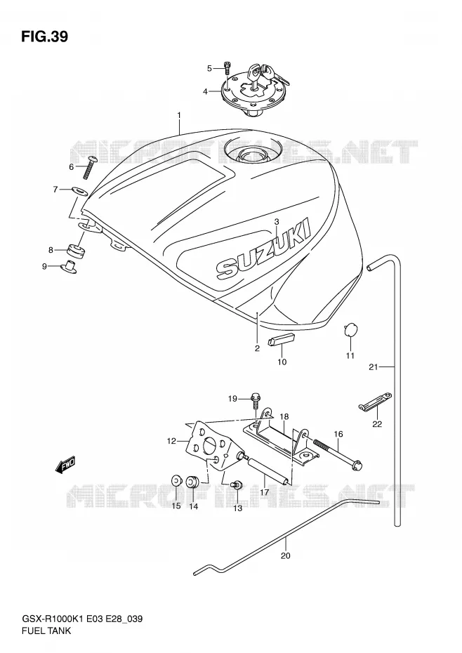 BENZINETANK (GSX-R1000K1) Suzuki MOTO 1000 GSX-R 2002  GSX-R1000K2(E3/E28)