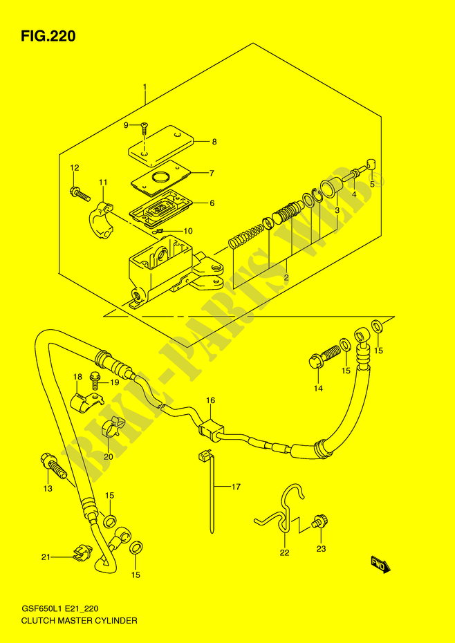 CLUTCH HOOFDREMCILINDER (GSF650SUAL1 E21) voor Suzuki BANDIT 650 2011