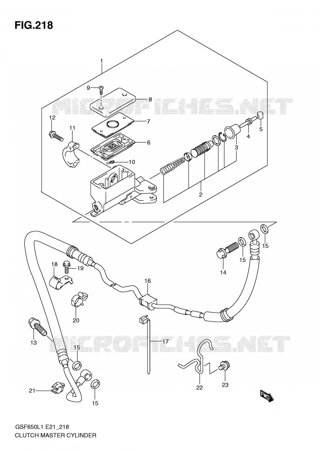 CLUTCH HOOFDREMCILINDER (GSF650SUL1 E21) Suzuki MOTO 650 BANDIT 2011  GSF650SL1(E21)