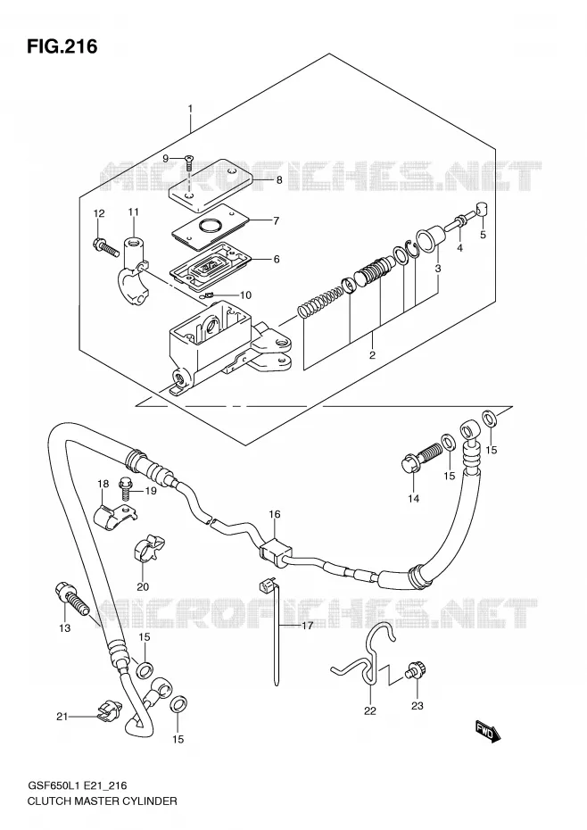 CLUTCH HOOFDREMCILINDER (GSF650UAL1 E21) Suzuki MOTO 650 BANDIT 2011  GSF650SUAL1(E21)