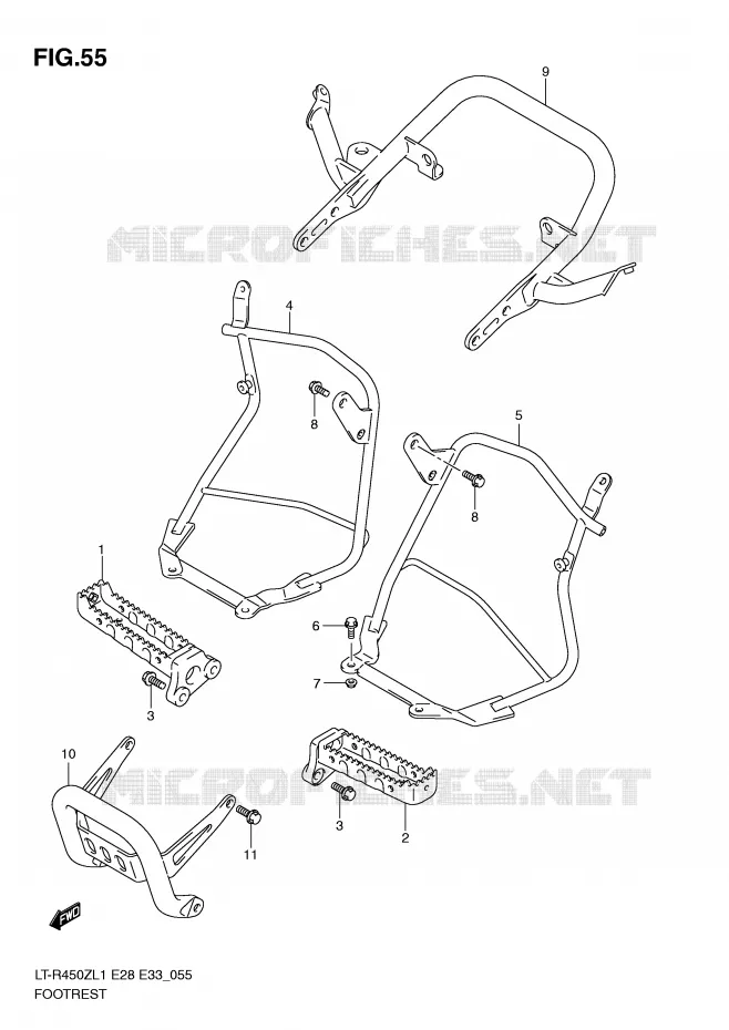 FOOTREST (LT-R450L1 E28) Suzuki QUAD 450 QUADRACER 2011  LT-R450L1(E28/E33)