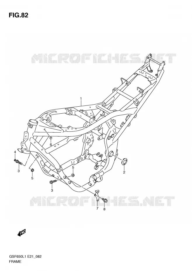 FRAME (GSF650SAL1 E21) Suzuki MOTO 650 BANDIT 2011  GSF650SUAL1(E21)