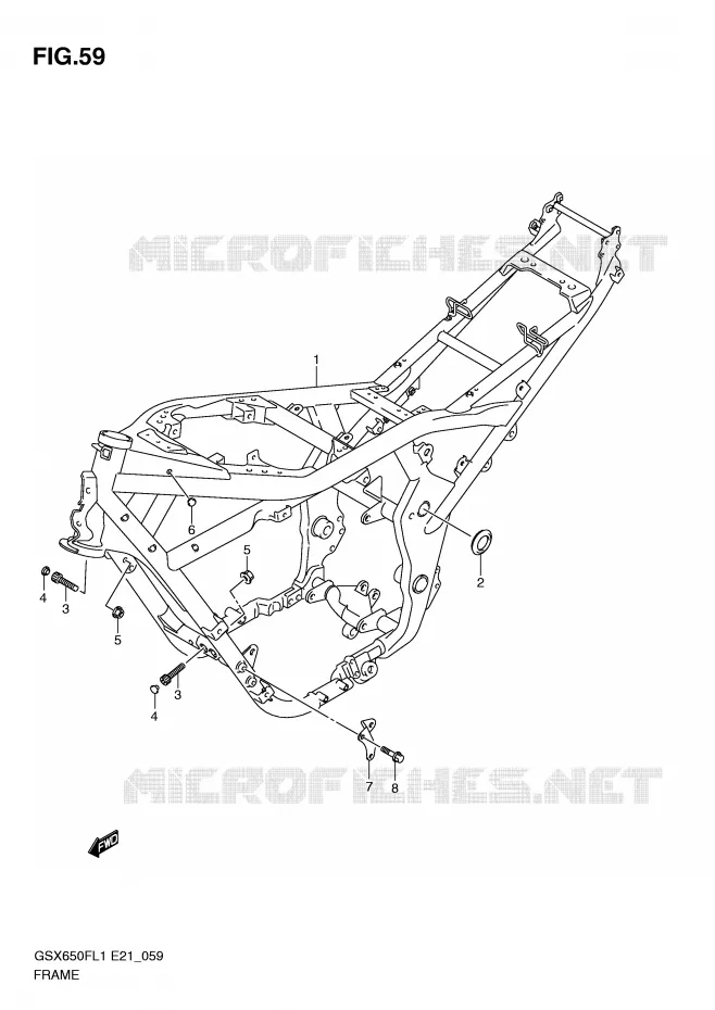 FRAME Suzuki MOTO 650 GSX-F 2011  GSX650FUL1(E21)