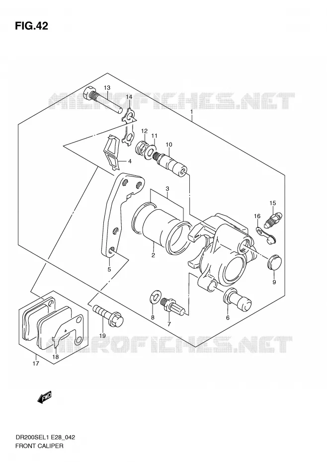 FRONT CALIPER Suzuki MOTO 200 DR 2011  DR200SEL1(E28)