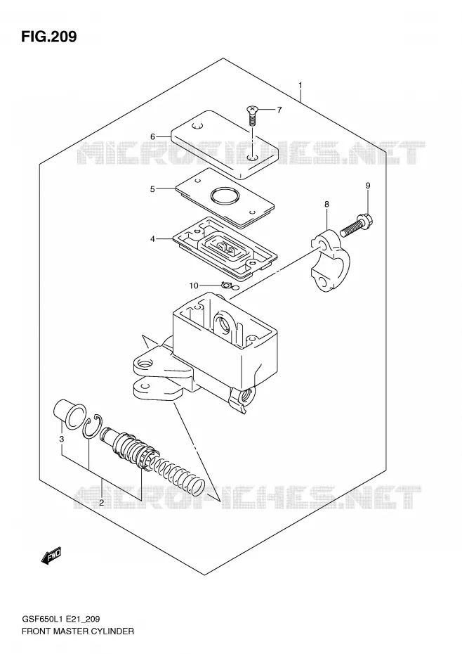 FRONT HOOFDREMCILINDER (GSF650SL1 E21) Suzuki MOTO 650 BANDIT 2011  GSF650AL1(E21)