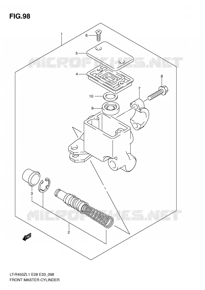 FRONT HOOFDREMCILINDER Suzuki QUAD 450 QUADRACER 2011  LT-R450L1(E28/E33)