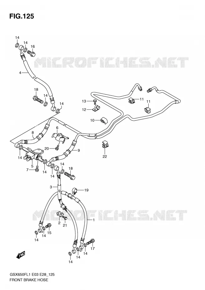 FRONT REMSLANG (GSX650FAL1 E28) Suzuki MOTO 650 GSX-F 2011  GSX650FAL1(E3/E28)