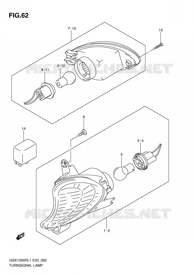 INDICATOREN Suzuki MOTO 1300 HAYABUSA 2011  GSX1300RL1(E2)