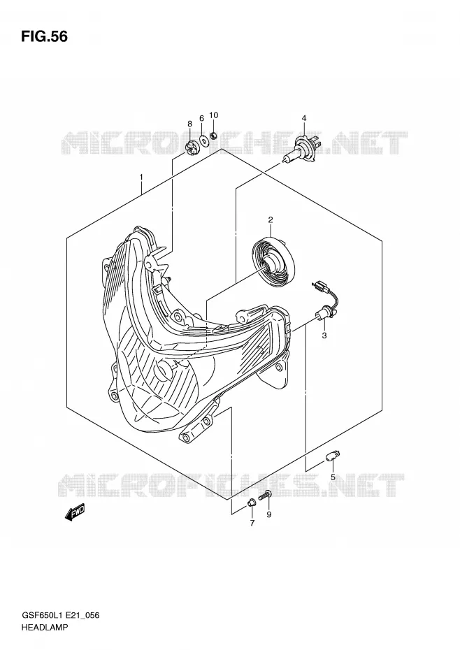 KOPLAMP (GSF650SAL1 E21) Suzuki MOTO 650 BANDIT 2011  GSF650SUAL1(E21)
