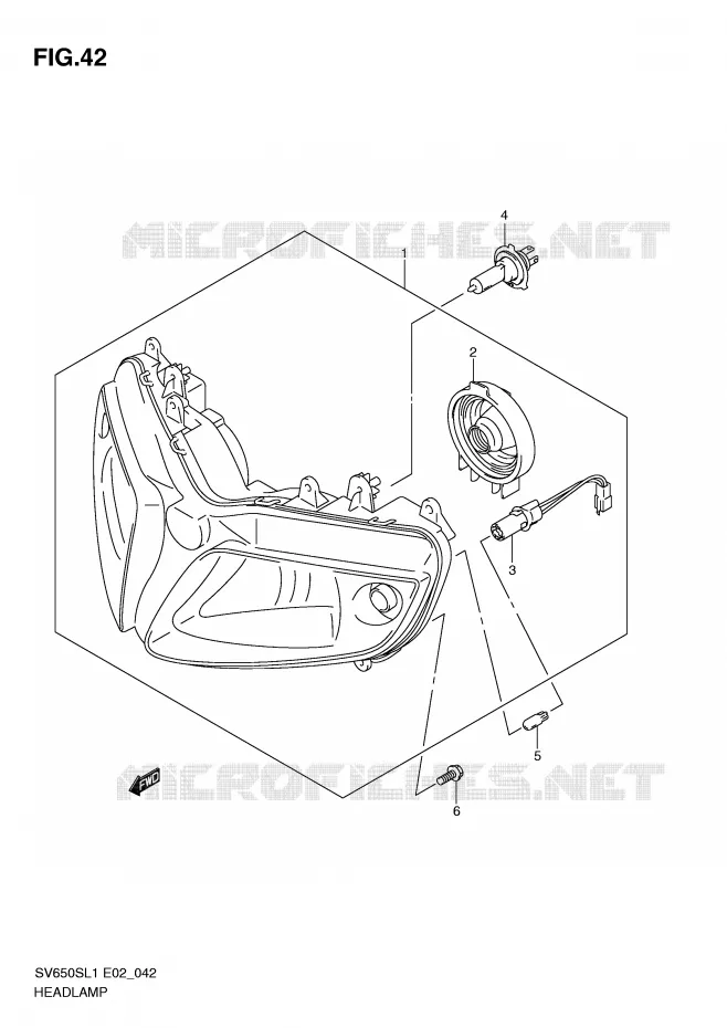 KOPLAMP (SV650SL1 E2) Suzuki MOTO 650 SV 2011  SV650SUL1(E2)