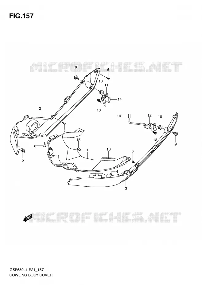 KUIP (GSF650SAL1 E21) Suzuki MOTO 650 BANDIT 2011  GSF650AL1(E21)