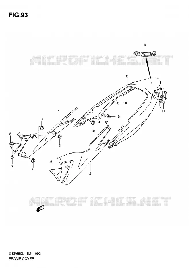 KUIP (GSF650SAL1 E21) Suzuki MOTO 650 BANDIT 2011  GSF650SAL1(E21)