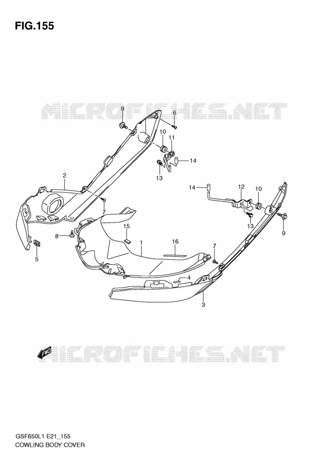 KUIP (GSF650SL1 E21) Suzuki MOTO 650 BANDIT 2011  GSF650UAL1(E21)