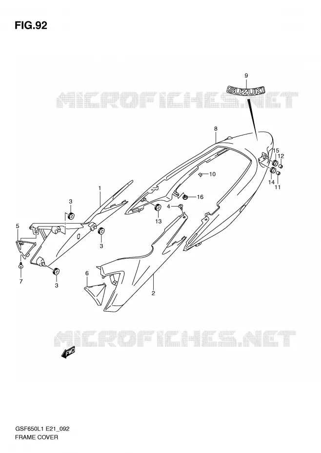 KUIP (GSF650SUL1 E21) Suzuki MOTO 650 BANDIT 2011  GSF650SL1(E21)
