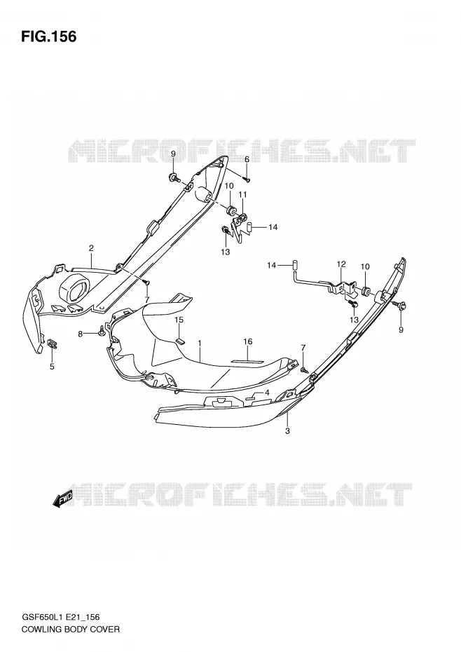 KUIP (GSF650SUL1 E21) Suzuki MOTO 650 BANDIT 2011  GSF650SL1(E21)