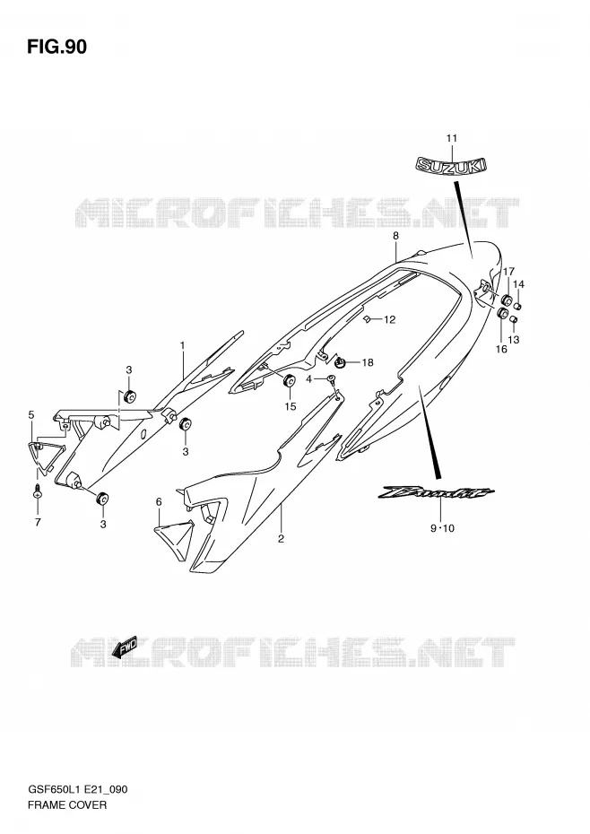 KUIP (GSF650UAL1 E21) Suzuki MOTO 650 BANDIT 2011  GSF650SAL1(E21)