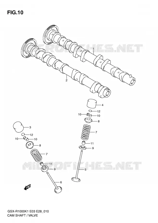NOKKENAS - VALVES Suzuki MOTO 1000 GSX-R 2002  GSX-R1000K2(E3/E28)