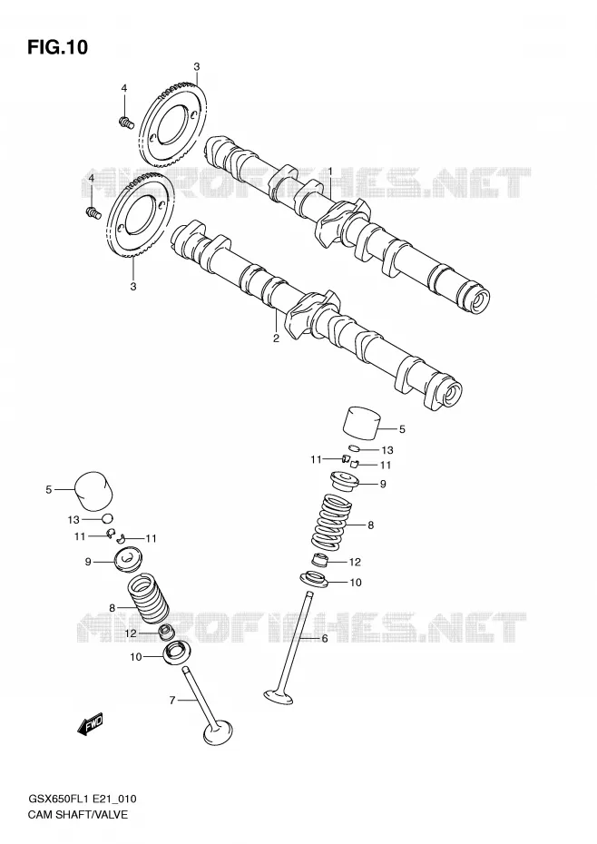 NOKKENAS - VALVES Suzuki MOTO 650 GSX-F 2011  GSX650FAL1(E21)