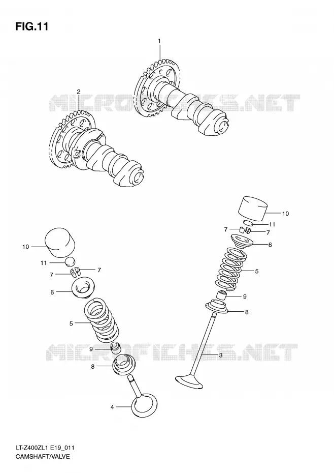 NOKKENAS - VALVES Suzuki QUAD 400 QUADSPORT 2011  LT-Z400ZL1(E19)