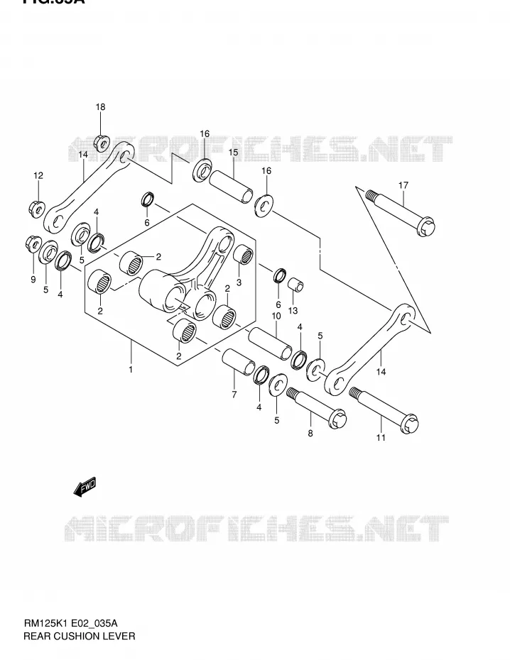 SCHOKBREKER AANEENSCHAKELING (MODELE K2) Suzuki MOTO 125 RM 2002  RM125 K2 (E02,E04,E24)