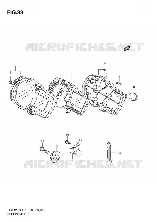 SNELHEIDSMETER (GSX1250FAL1 E28) Suzuki MOTO 1250 GSX-F 2011  GSX1250FAL1(E28)