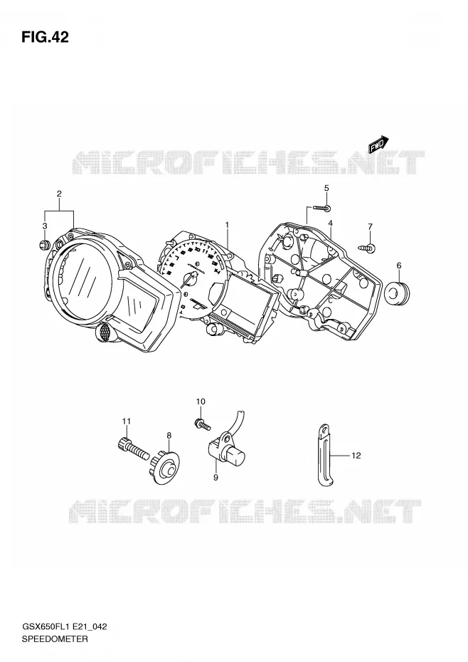 SNELHEIDSMETER (GSX650FAL1 E21) Suzuki MOTO 650 GSX-F 2011  GSX650FAL1(E21)