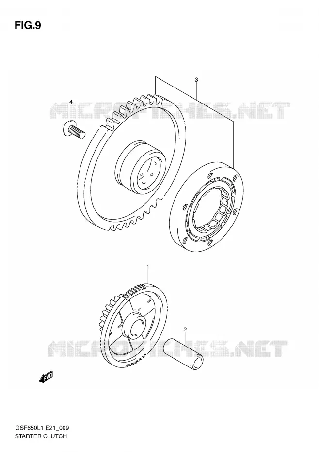 STARTMOTOR CLUTCH Suzuki MOTO 650 BANDIT 2011  GSF650UAL1(E21)
