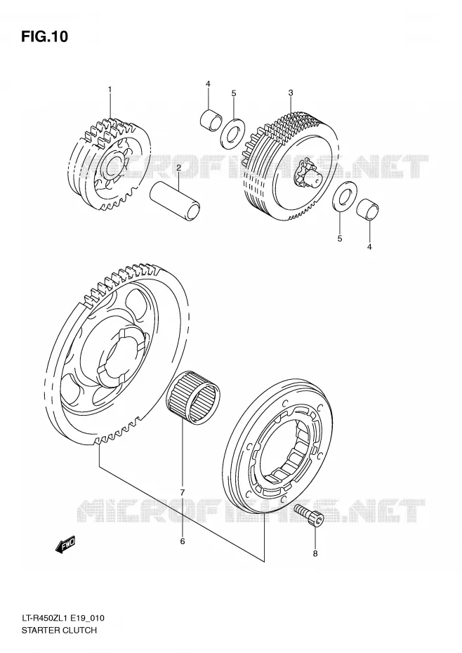 STARTMOTOR CLUTCH Suzuki QUAD 450 QUADRACER 2011  LT-R450L1(E19)