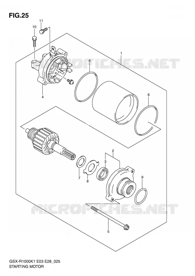 STARTMOTOR Suzuki MOTO 1000 GSX-R 2001  GSX-R1000K1(E3/E28)