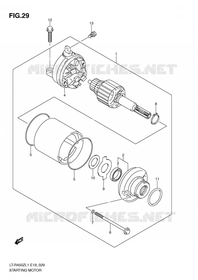 STARTMOTOR Suzuki QUAD 450 QUADRACER 2011  LT-R450L1(E19)